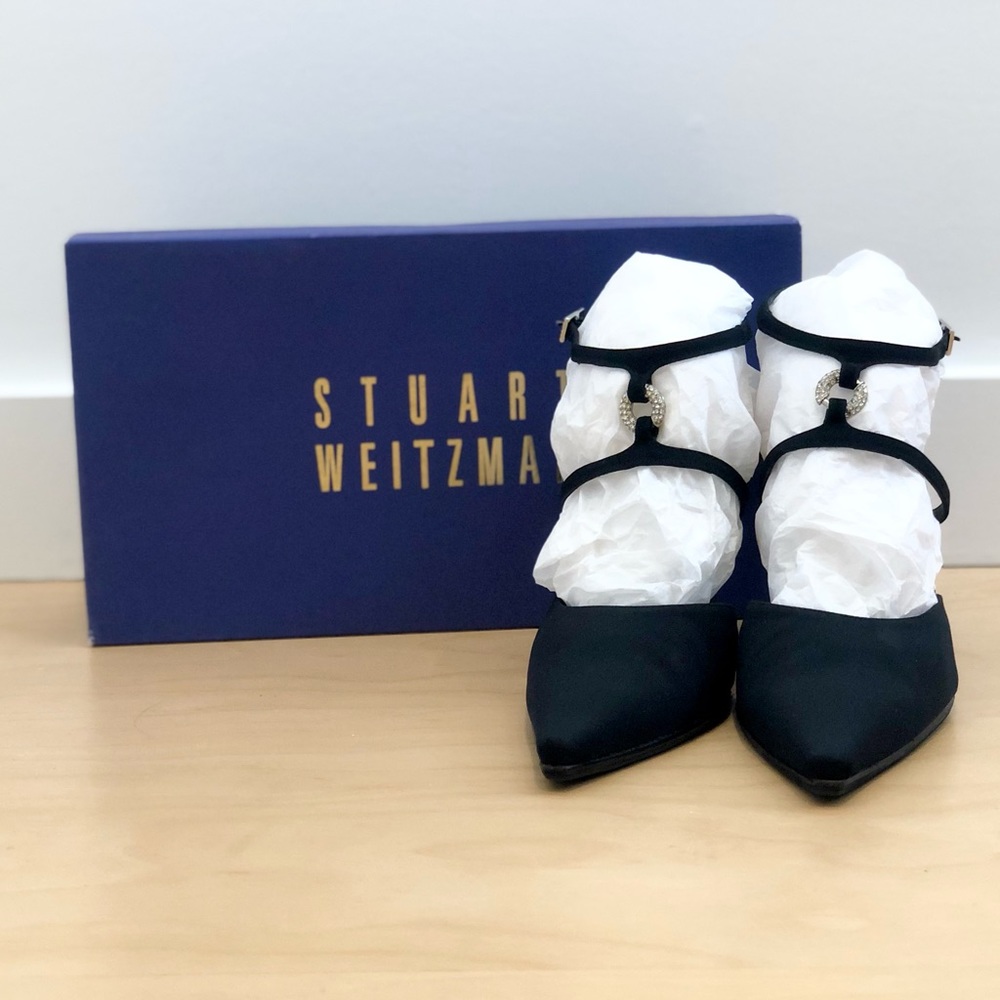 STUART WEITZMAN Strappy Rhinestone Heels